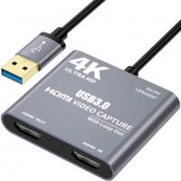 HDMI - USB 3.0 Video Capture Card Game Live Streaming OBS видео кепчър , снимка 1 - Други - 32911446