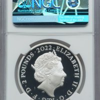 2022 George I 1oz (31.1г) £2 Сребърна Монета - NGC PF70 - Ограничено Издание 1250 - Great Britain, снимка 2 - Нумизматика и бонистика - 43893505