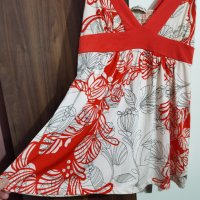 Лятна дамска блуза червено и бяло, снимка 3 - Туники - 43329933