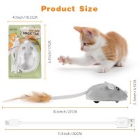 Интерактивна играчка за котка,USB акумулаторна смарт електронна мишка с Перо и опашка, снимка 2 - За котки - 44081316