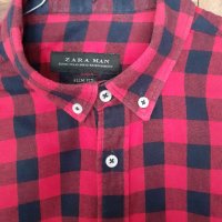 мъжка риза с дълъг ръкав Зара Zara Man, истинска, снимка 2 - Ризи - 32777586
