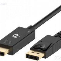 Rankie DisplayPort (DP) към HDMI кабел, 4K резолюция, 200 см, снимка 1 - Кабели и адаптери - 37744781
