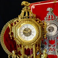 Механичен бронзов часовник W.Germany. , снимка 3 - Антикварни и старинни предмети - 37654025