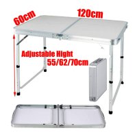 Сгъваема алуминиева маса за пикник и къмпинг, 120 х 60 см, снимка 8 - Къмпинг мебели - 43416365