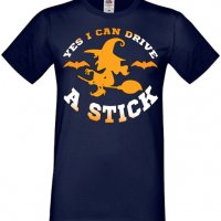 Мъжка тениска Yes I Can Drive A Stick,Halloween,Хелоуин,Празник,Забавление,Изненада,Обичаи,, снимка 6 - Тениски - 38132114