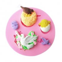 Гълъб пиле гнездо яйце силиконов молд форма декорация торта фондан , снимка 1 - Форми - 27652902