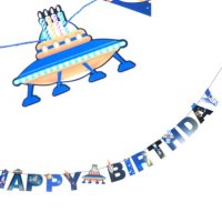 Космос планети надпис Happy Birthday на въже Парти Гирлянд Банер Флаг, снимка 1 - Други - 27194858
