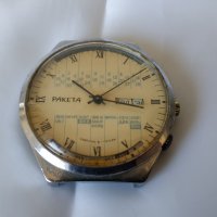 Мъжки механичен ръчен часовник - РАКЕТА / RAKETA - Календар, снимка 2 - Антикварни и старинни предмети - 38147907