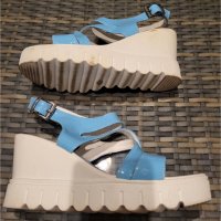 Сини сандали на платформа , снимка 2 - Сандали - 38686468