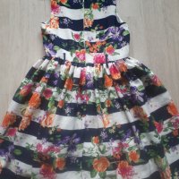 Цветна рокля, 9- 10 год., като нова, снимка 3 - Детски рокли и поли - 39538620