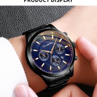 Модерен мъжки часовник стилен стрелки метална каишка различни цветове, снимка 5 - Мъжки - 37374528