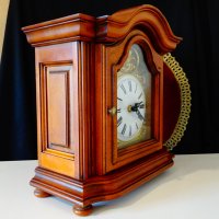 Настолен часовник,месинг,дърво. , снимка 4 - Антикварни и старинни предмети - 43844766