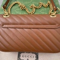 Чантa Гучи Оригинална Златно GG Лого Marmont Кафява Кожа Gucci, снимка 9 - Чанти - 43675939