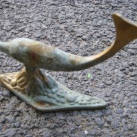 Бронзова пластика статуетка делфин, снимка 2 - Антикварни и старинни предмети - 28604785
