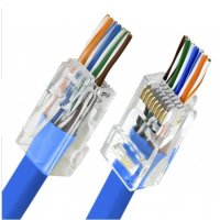 Продавам PASS-THROUGH КОНЕКТОР RJ45 CAT5, снимка 1 - Други - 43925399