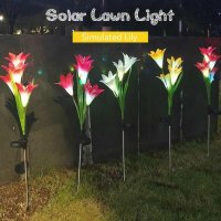 Соларна лампа цвете Лилия Solar Light Flower, снимка 9 - Соларни лампи - 32843102