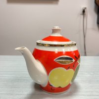 Съветски порцеланов чайник. №2856, снимка 2 - Колекции - 38361643