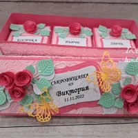 Кутия за бебешки съкровища за момиче с рози и пеперуди , снимка 3 - Подаръци за кръщене - 39073718