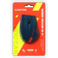 Мишка USB Оптична CANYON CNE-CMS11BR 1000DPI 3btns Морско синьо и червено Ергономичен дизайн, снимка 5 - Клавиатури и мишки - 36641569