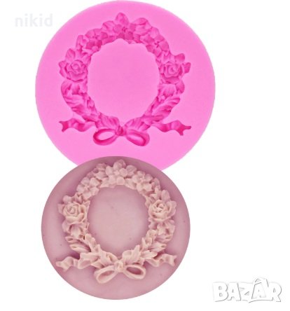 Коледен Венец силиконов молд форма украса мъфини фондан торта шоколад и др., снимка 1