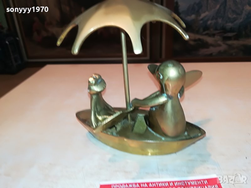 мед/месинг лодка с пате и жабок-внос англия 0905221417, снимка 1