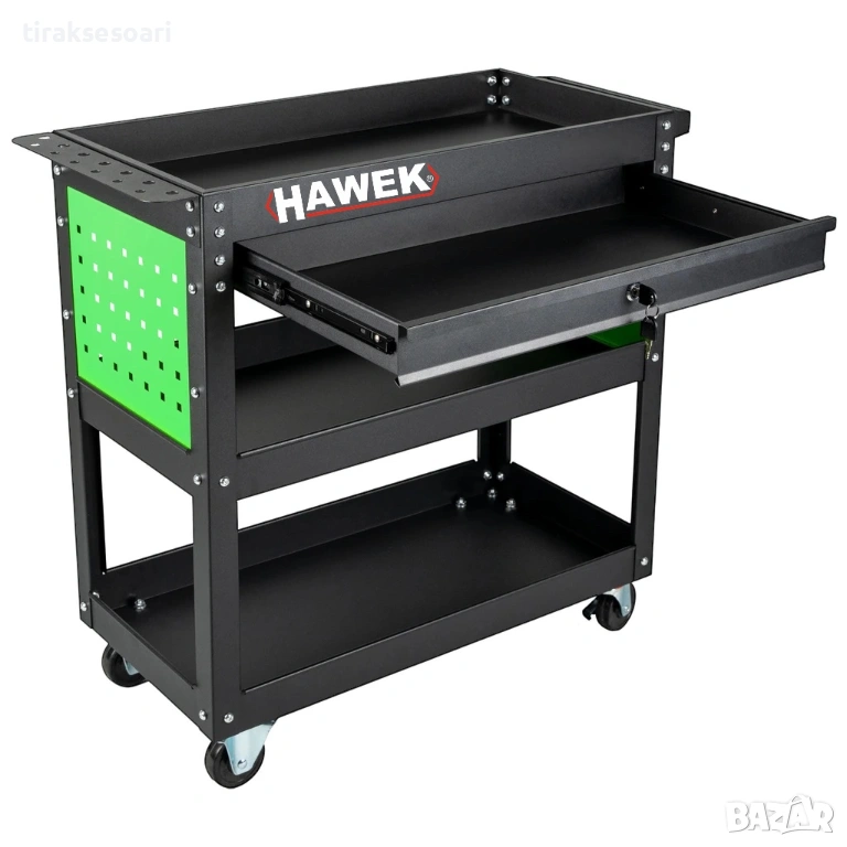 Професионална количка за инстументи с три рафта и чекмедже HAWEK PRO, снимка 1