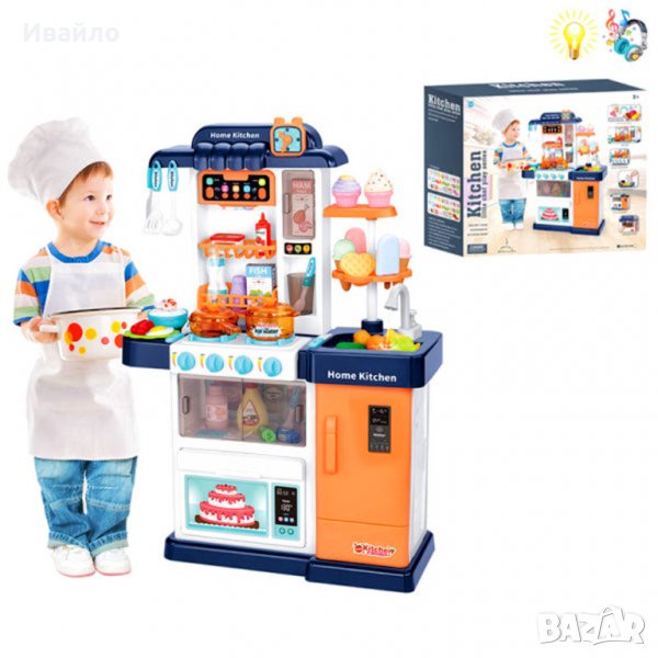 Детска кухня с пара, течаща вода и продукти сменящи цвета си, снимка 1