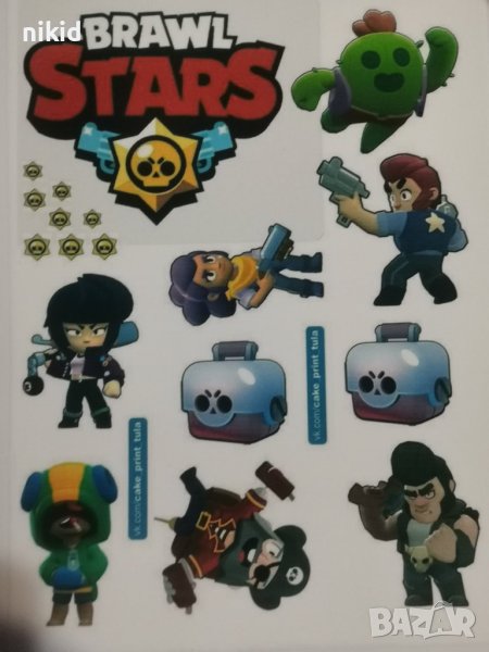 Брау Броу Старс Brawl Stars ядливи ядивни фонданова хартия фондан украса торта мъфини топери принт, снимка 1