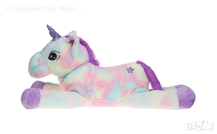 Плюшен седнал еднорог, 100х36х33 сантиметра, снимка 1