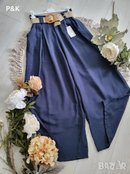 Панталон с широки крачоли и колан, снимка 1