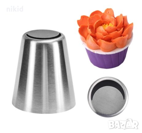 Дъга листа цвете божур накрайник шприц за пош руска дюза за украса декор торта крем, снимка 1