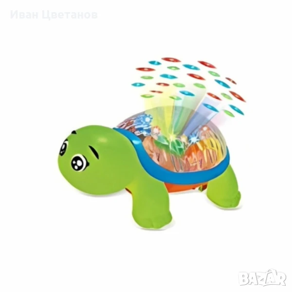 Щастлива костенурка – Детска интерактивна играчка с 3D светлини, музика и проекция, снимка 1