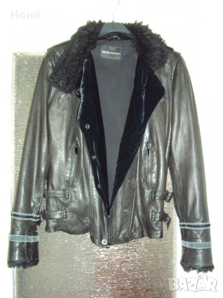 Оригинално кожено дамско яке EMPORIO ARMANI, снимка 1