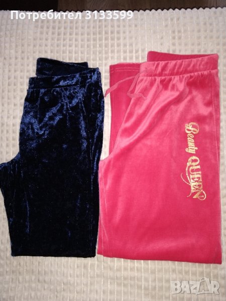Тъмносин плюшен клин; Плюшен ярко червен панталон, снимка 1