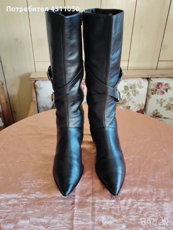 Черни ботуши естествена кожа betty Flowwer 41 номер, снимка 1