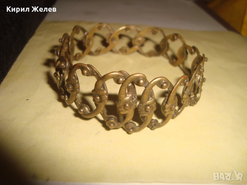 19 ВЕК ВЪЗРОЖДЕНСКА РАЗТЕГАЕМА БРОНЗОВА ГРИВНА РЪЧНА ИЗКЛЮЧИТЕЛНО МАЙСТОРСКА ИЗРАБОТКА УНИКАТ 22739, снимка 1