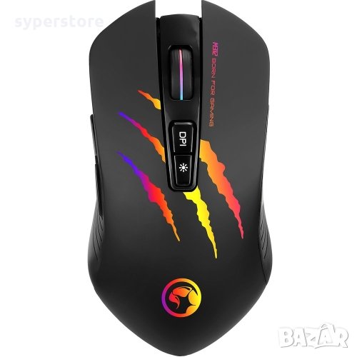 Мишка Геймърска Оптична USB Marvo M312 Черна, 4800DPI 7Btns Gaming mouse, снимка 1