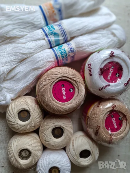 Прежда Дрима за фини плетива на една кука, памучно тире.Ретор бриянте, снимка 1