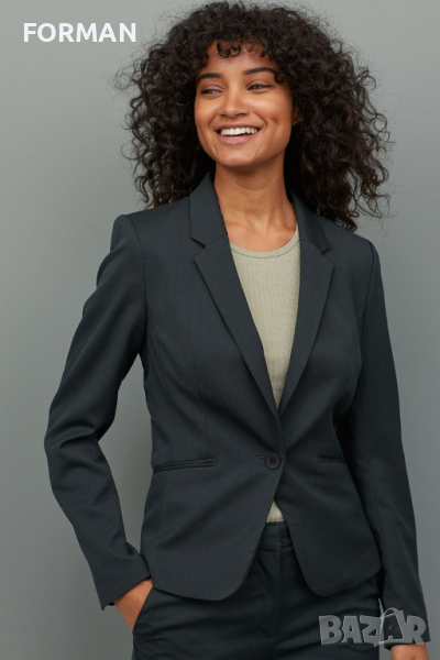 СТИЛНО и ЕЛЕГАНТНО тъмносисиво ВТАЛЕНО сако, снимка 1
