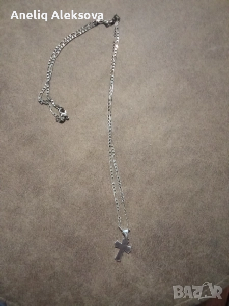 Сребърна верижка с кръстче, снимка 1