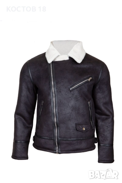 Мъжко зимно яке от набук - 3484 черно, снимка 1