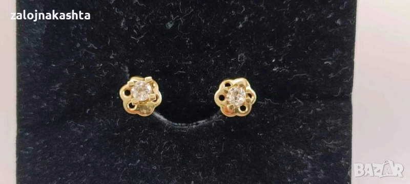 Златни обеци с Брилянти-2,11гр/14кр, снимка 1