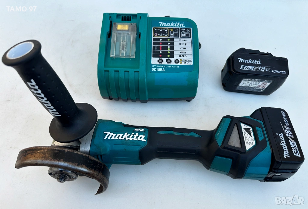 Makita DGA511 - Безчетков ъглошлайф с потенциометър 2x18V 5.0Ah, снимка 1