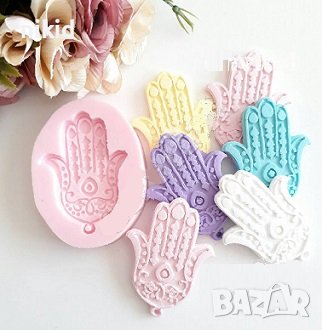 Хамса Ръката на Фатима силиконов молд форма калъп с висулка фондан шоколад гипс, снимка 1