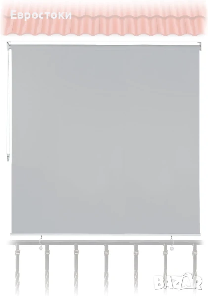 Външна вертикална тента Relaxdays, 140 x 140 см, слънцезащитена щора, снимка 1