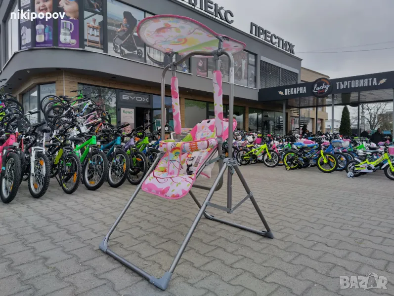 MONI Градинска люлка със сенник FUNNY розов, снимка 1