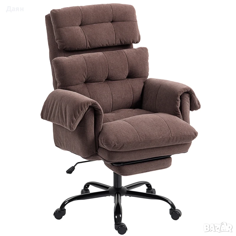 Тапициран офис стол HOMCOM, снимка 1