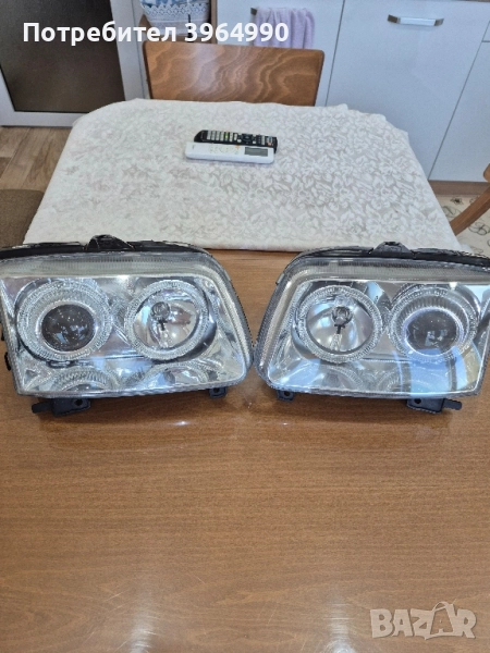 Кристални Оригинални Неразличими от нови фарове с лупа за WV Поло 6N2 1999/2002год , снимка 1