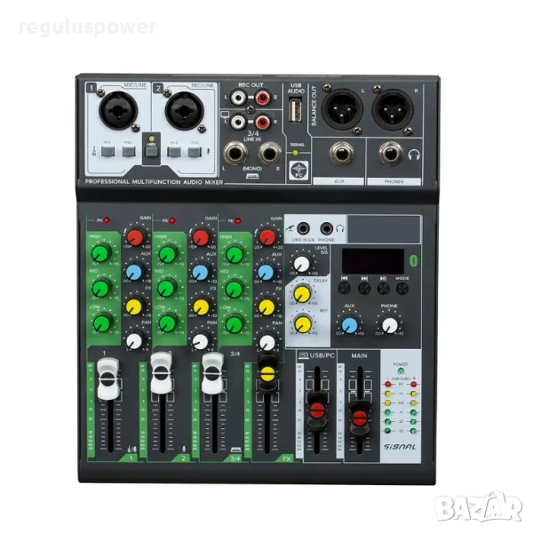 Смесителен пулт RP - MIX 6BT,DJ Mixer, Bluetooth, Usb player, 3 Band EQ, FX, Plug and Play , снимка 1