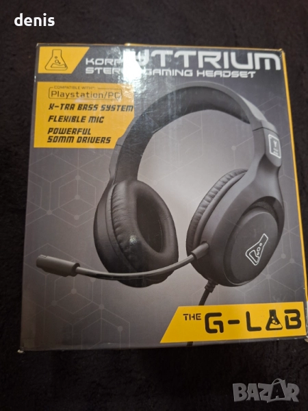 Слушалки за компютър G-Lab Korp, съвместим компютър, PS4, Xboxone, черни, снимка 1